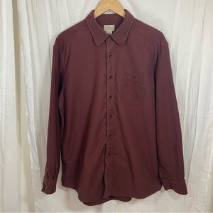 L.L.‎ Bean 100% Cotton Men’s Brushed Flannel Shirt Burgundy Size L